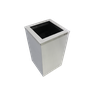 Lixeira Quadrada em Aço Inox com Tampa Aro Aberta 50 Litros - 1