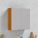 Ver imagem 1 de Armário de Cozinha 2 Portas 80cm 100% MDF Dobradiças Slow Motion Lúmina Itatiaia Cinza/Cinamomo/Fendi