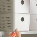 Ver imagem 2 de Cesto Organizador Multiuso Lavanderia Flow 34x15x13 Bege