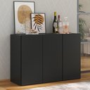 Ver imagem 6 de Aparador Buffet 3 Portas Veneza Multimóveis V1007 Preto Preto