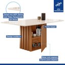 Ver mais imagens de Mesa Elis 1,70x0,90 com 6 Cadeiras Elis Tampo Slim Plus Vidro Off White Cel Móveis Cinamomo/off Whit