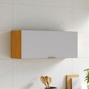 Ver imagem 1 de Armário de Cozinha para Geladeira 1 Porta Horizontal Basculante 80cm 100% MDF Lúmina Itatiaia Cinza/Cinamomo/Fendi