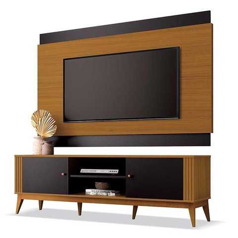 Rack com Painel Legacy 1.6 para TV 60 Polegadas Edn Preto/Cedro