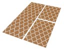 Ver imagem 3 de Kit Tapetes e Passadeira De Cozinha 3 Peças Antiderrapante Arabesco Geométrico Caramelo e Cru