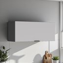 Ver imagem 1 de Armário de Cozinha para Geladeira 1 Porta Horizontal Basculante 80cm 100% MDF Lúmina Itatiaia Cinza/Grafite/Fendi