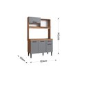 Ver imagem 4 de Armário de Cozinha Compacta 4 Portas 1 Gaveta Naty Cinza/Freijo
