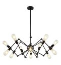 Ver imagem 1 de Lustre Pendente Preto Aranha Spider Loft para 12 Lâmpadas Retrô Moderno Inl84