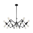 Ver imagem 3 de Lustre Pendente Preto Aranha Spider Loft para 12 Lâmpadas Retrô Moderno Inl84