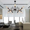 Ver imagem 6 de Lustre Pendente Preto Aranha Spider Loft para 12 Lâmpadas Retrô Moderno Inl84