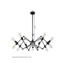 Ver imagem 7 de Lustre Pendente Preto Aranha Spider Loft para 12 Lâmpadas Retrô Moderno Inl84