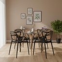 Ver imagem 1 de Conjunto Mesa Eames Vidro 90cm + 4 Cadeiras Allegra Seat&Co