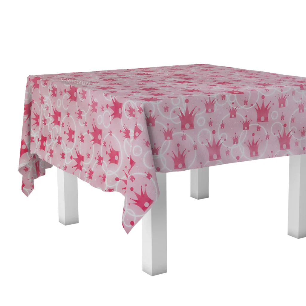 1 Toalha Mesa Tnt Festa Estampado Princesa Rosa 140x140 - 2