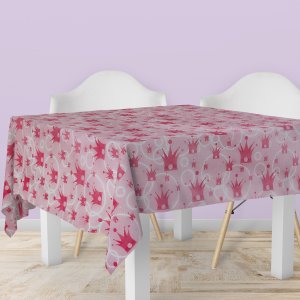 1 Toalha Mesa Tnt Festa Estampado Princesa Rosa 140x140