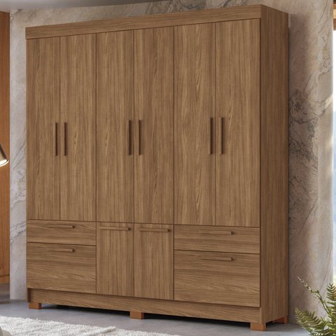 Guarda-Roupa 8 Portas 4 Gavetas MDP Curitiba Marrom/Jatoba