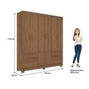 Ver imagem 6 de Guarda-Roupa 8 Portas 4 Gavetas MDP Curitiba Marrom/Jatoba