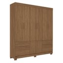 Ver imagem 3 de Guarda-Roupa 8 Portas 4 Gavetas MDP Curitiba Marrom/Jatoba