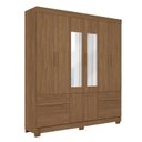 Ver imagem 1 de Guarda-Roupa 8 Portas 4 Gavetas com Espelho MDP Curitiba Marrom/Jatoba