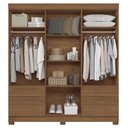 Ver imagem 4 de Guarda-Roupa 8 Portas 4 Gavetas com Espelho MDP Curitiba Marrom/Jatoba