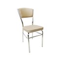 Ver imagem 5 de Conjunto 6 Cadeiras Cozinha Reforço Cromada Assento Grosso Confortável Encosto Estofado Cor Fendi Po