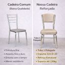 Ver imagem 6 de Conjunto 6 Cadeiras Cozinha Reforço Cromada Assento Grosso Confortável Encosto Estofado Cor Fendi