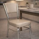 Ver imagem 3 de Conjunto 6 Cadeiras Cozinha Reforço Cromada Assento Grosso Confortável Encosto Estofado Cor Fendi