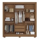 Ver imagem 6 de Guarda-Roupa 3 Portas Correr 2 Gavetas Maringá Marrom/Jatoba