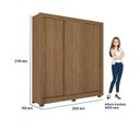 Ver imagem 4 de Guarda-Roupa 3 Portas Correr 2 Gavetas Maringá Marrom/Jatoba