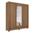 Ver imagem 4 de Guarda-Roupa 3 Portas Correr 2 Gavetas com Espelho Maringá Marrom/Jatoba