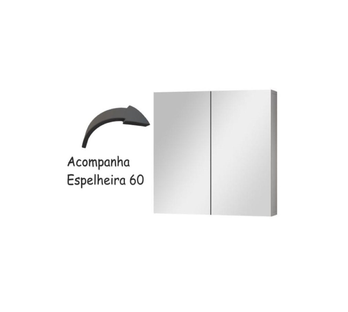 Espelheira Life para Banheiro 60 Cinza - 6