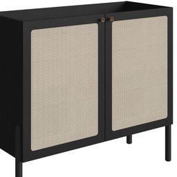 Balcão Buffet Bar Multiuso com 2 Portas em Tela Sintética Cor:nero - 6