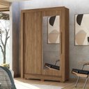 Ver imagem 1 de Guarda-Roupa 2 Portas Correr 2 Gavetas com Espelho Lapa Marrom/Jatoba