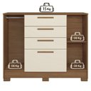 Ver imagem 7 de Cômoda para Quarto 4 Gavetas e 2 Portas Pinhais Bege/Jatobá/Areia