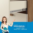 Ver mais imagens de Cômoda para Quarto 4 Gavetas e 2 Portas Pinhais Bege/Jatobá/Areia