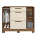Ver imagem 5 de Cômoda para Quarto 4 Gavetas e 2 Portas Pinhais Bege/Jatobá/Areia