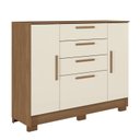 Ver imagem 3 de Cômoda para Quarto 4 Gavetas e 2 Portas Pinhais Bege/Jatobá/Areia