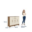 Ver imagem 4 de Cômoda para Quarto 4 Gavetas e 2 Portas Pinhais Bege/Jatobá/Areia
