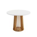 Ver imagem 1 de Mesa para Sala de Jantar Veneza 4 Lugares Redonda 0,90m Madeirado-Off White Viero Móveis