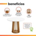 Ver imagem 5 de Mesa para Sala de Jantar Veneza 4 Lugares Redonda 0,90m Madeirado-Off White Viero Móveis