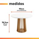 Ver imagem 3 de Mesa para Sala de Jantar Veneza 4 Lugares Redonda 0,90m Madeirado-Off White Viero Móveis