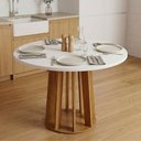 Ver imagem 4 de Mesa para Sala de Jantar Veneza 4 Lugares Redonda 0,90m Madeirado-Off White Viero Móveis