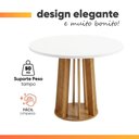 Ver imagem 2 de Mesa para Sala de Jantar Veneza 4 Lugares Redonda 0,90m Madeirado-Off White Viero Móveis