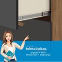 Ver mais imagens de Cômoda 2 Portas 4 Gavetas Pinhais 105cm x 130,2cm x 42 cm Cinza/Jatobá/Grafite