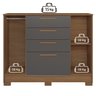 Cômoda 2 Portas 4 Gavetas Pinhais 105cm X 130,2cm X 42 Cm - 7