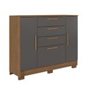 Ver imagem 3 de Cômoda 2 Portas 4 Gavetas Pinhais 105cm x 130,2cm x 42 cm Cinza/Jatobá/Grafite