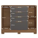 Ver imagem 6 de Cômoda 2 Portas 4 Gavetas Pinhais 105cm x 130,2cm x 42 cm Cinza/Jatobá/Grafite