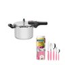 KIT - Panela de pressão inox 4,5l Brava + Faqueiro 30pçs Rosa - Tramontina - 1