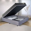 Ver imagem 3 de Cama Box Casal com Baú 138x188 com Colchão Adapto Ecoflex Molas Ensacadas Suede