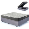 Cama Box Casal com Baú 138x188  com Colchão Adapto Ecoflex Molas Ensacadas Suede - 1
