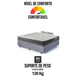 Cama Box Casal com Baú 138x188  com Colchão Adapto Ecoflex Molas Ensacadas Suede - 8