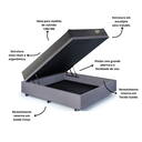 Ver imagem 5 de Cama Box Casal com Baú 138x188 com Colchão Adapto Ecoflex Molas Ensacadas Suede